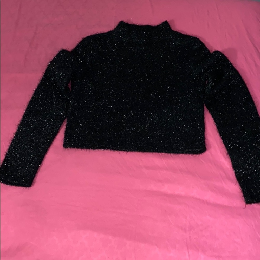 Cropped Mock Neck Sweater
